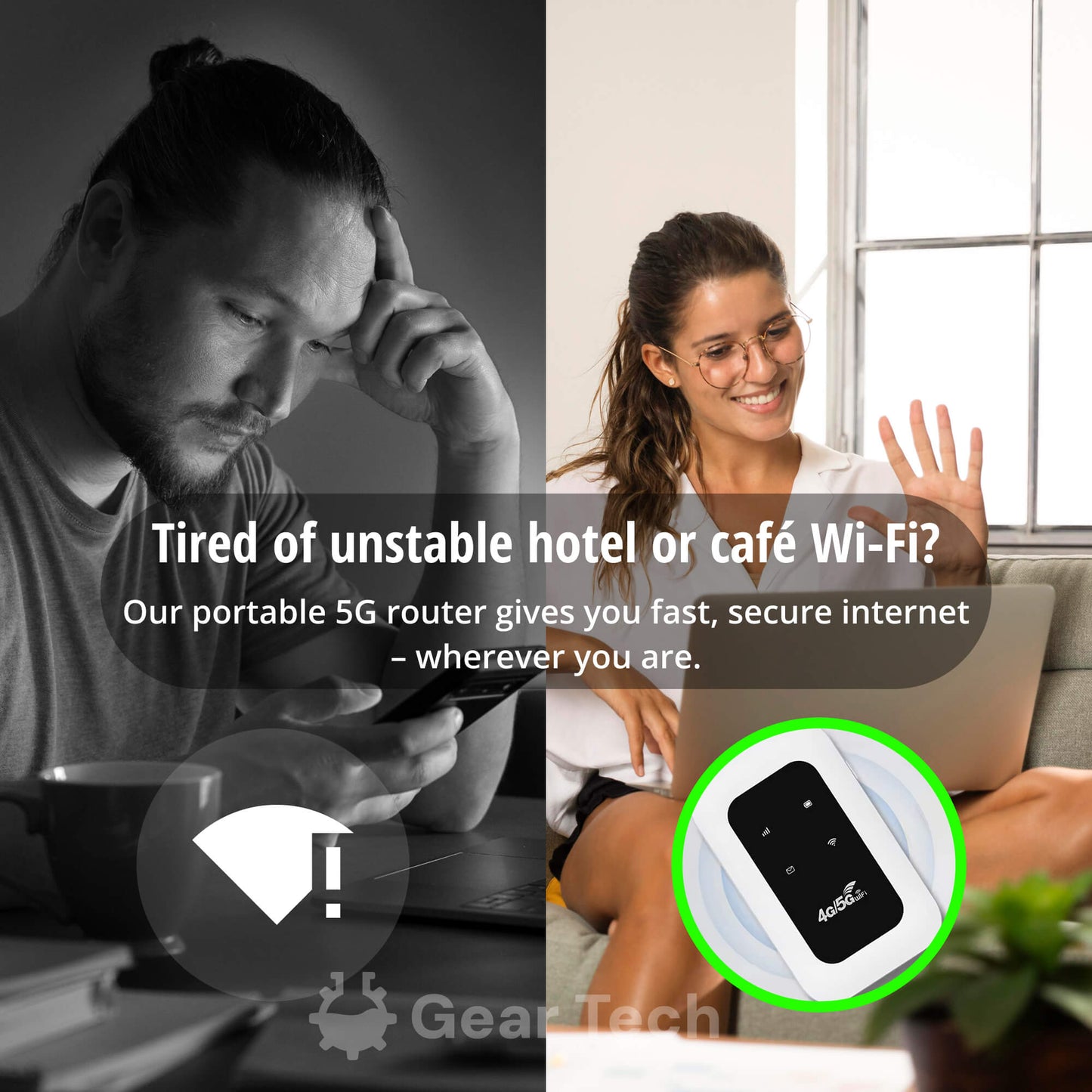 Portable 5G Wi-Fi Router | Secure, High-Speed Connection for Travel & Home Use
