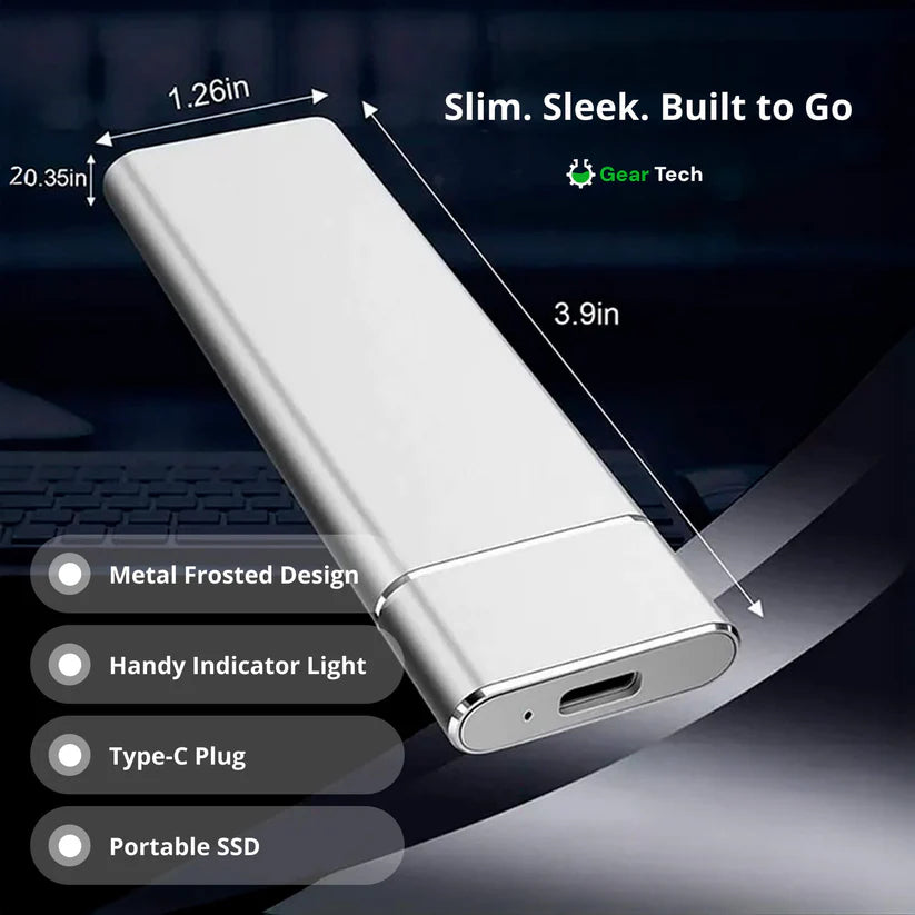 External SSD Hard Drive 1TB–16TB – Portable USB-C Solid State Storage Device | High-Speed External Storage for PC & Mac