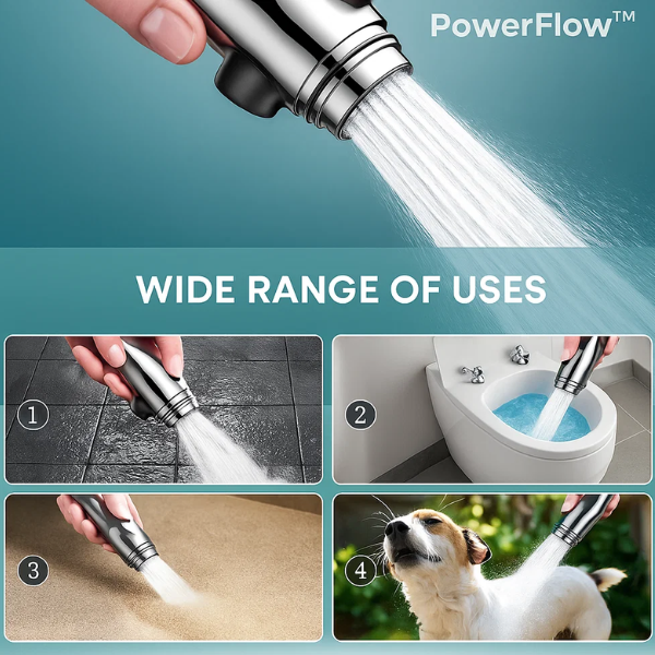 PowerFlow™ High Pressure Showerhead | Powerful Showerhead for Maximum Water Pressure