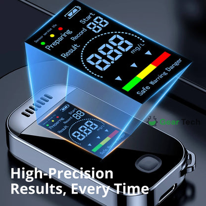Professional Breathalyzer Alcohol Meter | High-Precision, Contactless Design & Ideal for Home, Camping, or Safe Driving