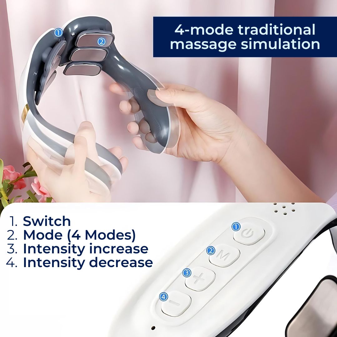 Neck and Back Massager with Heat Therapy - Portable Pain Relief for Neck and Back Muscle Relaxation