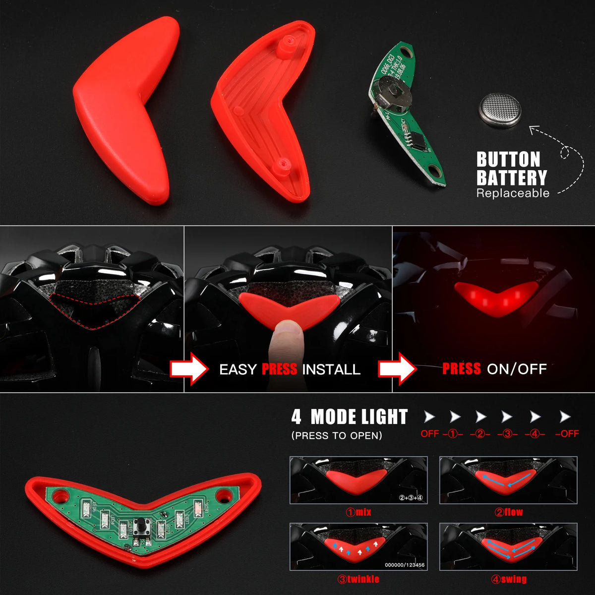 Bicycle Helmet | Lightweight, Integrated LED Rear Light & Optimal Safety for Men and Women
