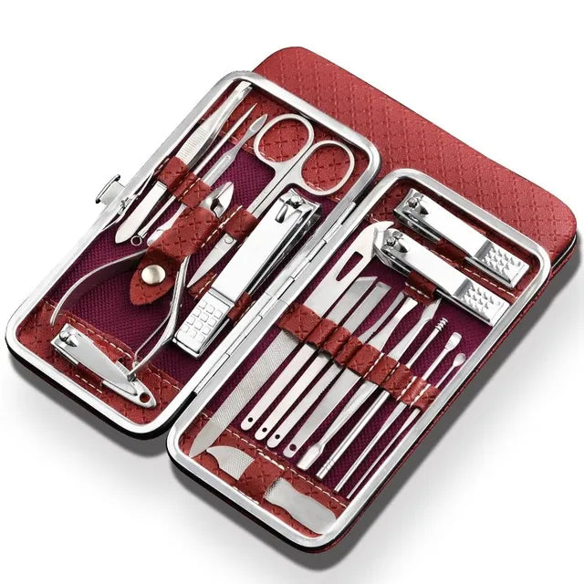 Pro Ladies Manicure Set - 19 Pieces Stainless Steel