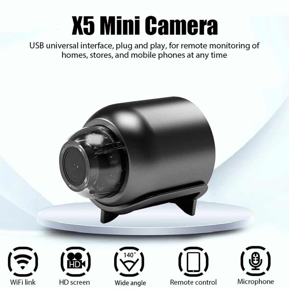 Waterproof HD Mini Camera With Night Vision and Wide Angle Lens IP WiFi 1080P HD 160° Wide Angle