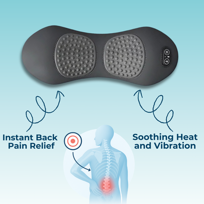 Back Pain Massager with Heat & Vibration, Spinal Support for Sciatica Relief, Lower Back Pain & Posture Correction – 3-in-1 Home Therapy
