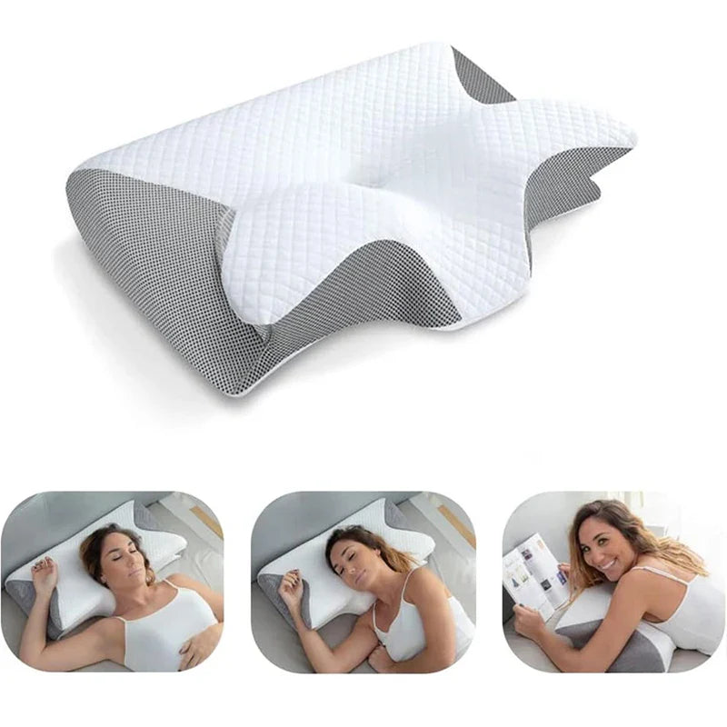 Memory Foam Cervical Pillow | Ergonomic 2-in-1 Design for Neck Pain Relief & Comfortable Sleep