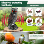 Solar-Powered Pigeon Scarer | Waterproof Bird Scare Eye with Sound and Light Deterrent - Outdoor Bird Control