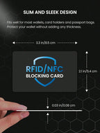 RFID Blocking Card 2 Pack – Wallet Protection | NFC Anti Theft Debit Credit Card Protector, Anti-Theft Contactless NFC Blocker, Entire Wallet Protection