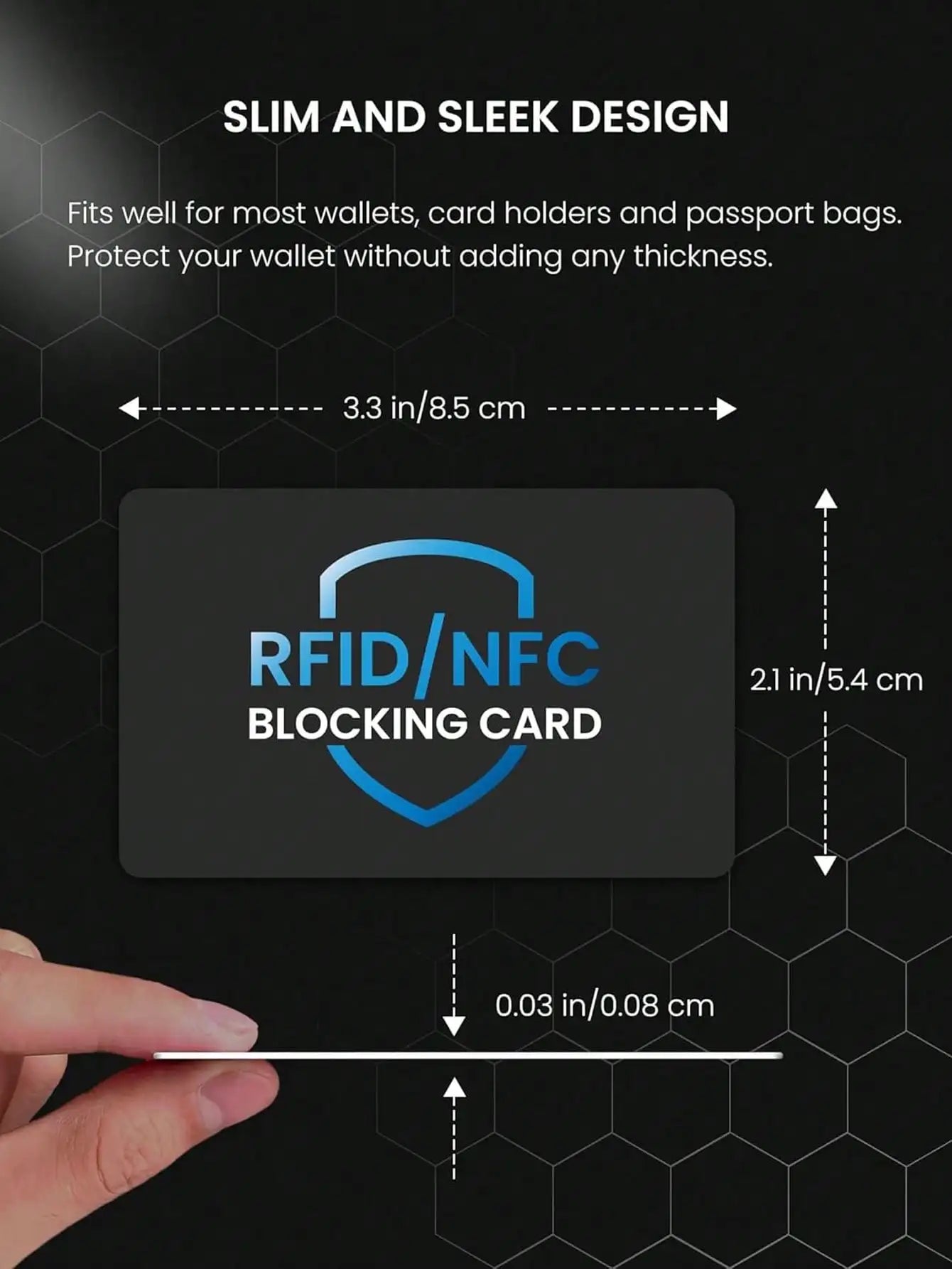 RFID Blocking Card 2 Pack – Wallet Protection | NFC Anti Theft Debit Credit Card Protector, Anti-Theft Contactless NFC Blocker, Entire Wallet Protection