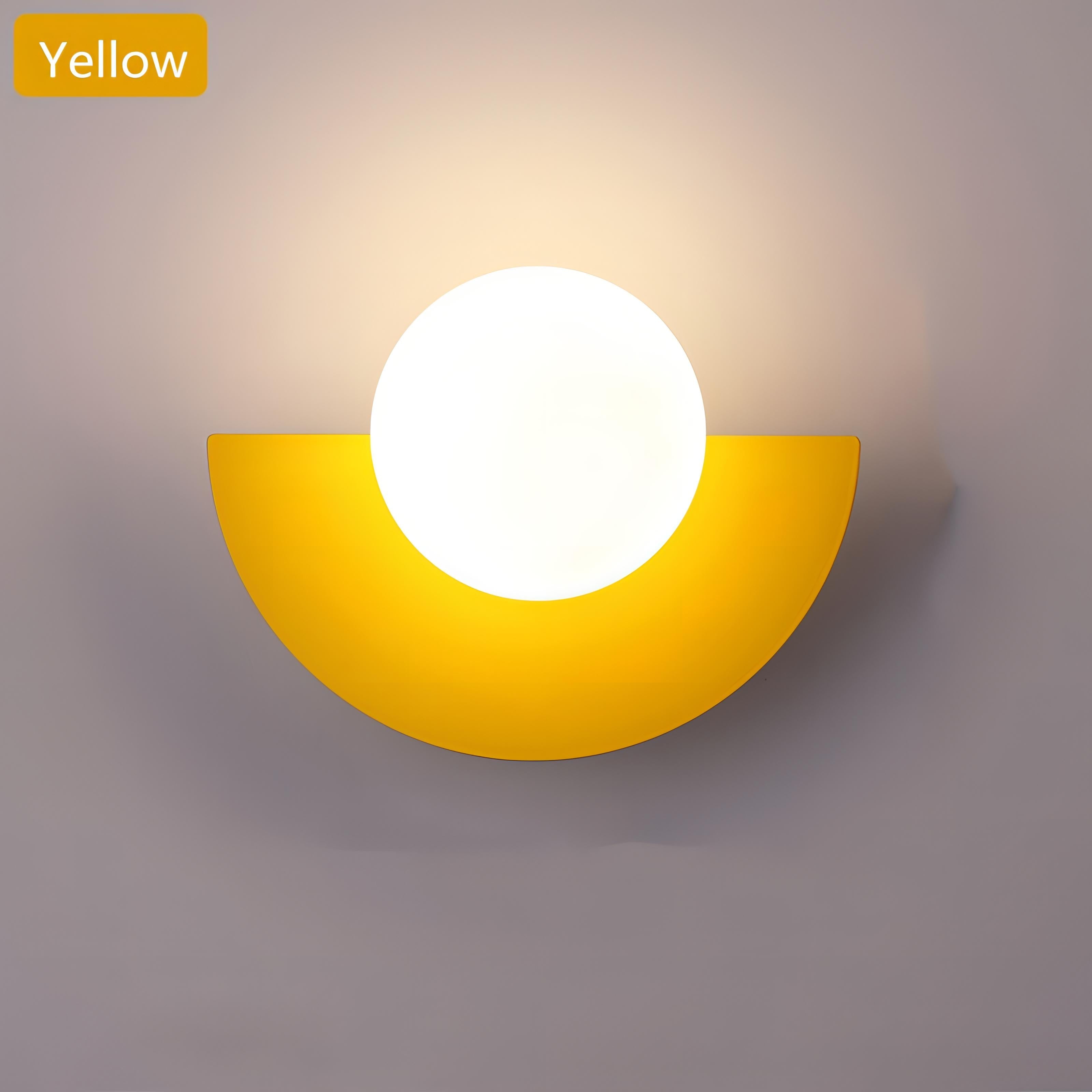 Nordic Semicircle Wall Lamp - Modern LED Fixture for Living Room, Bedroom & Hallway Lighting