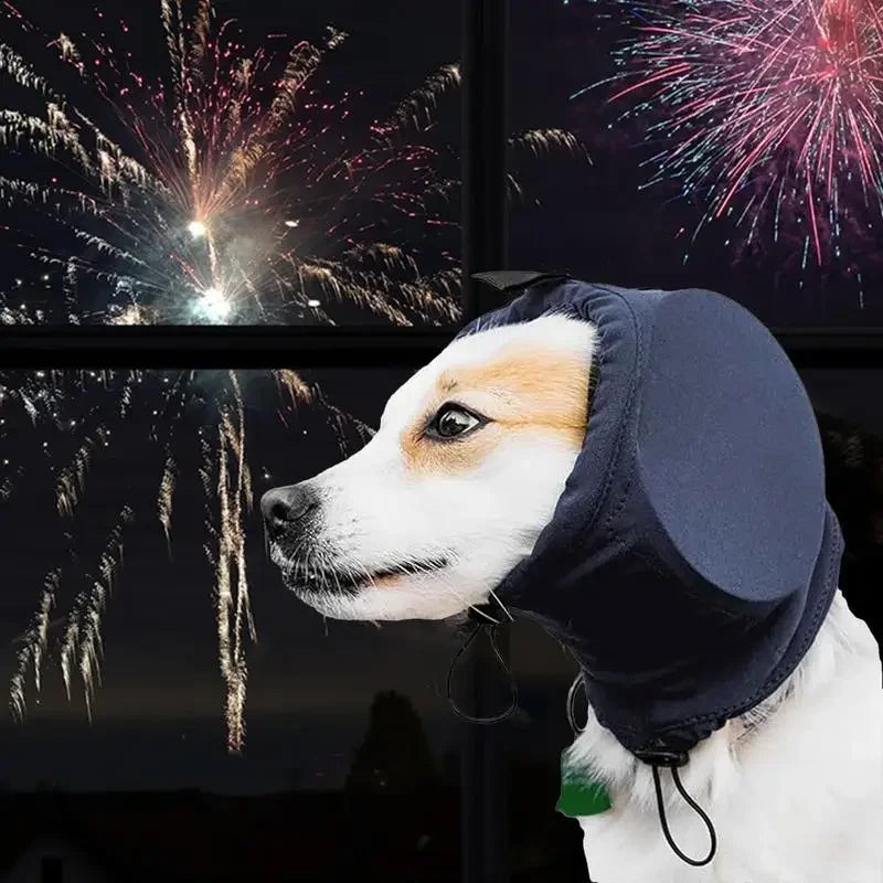 Noise-Suppressing Dog Ear Protectors | Comfortable, Breathable Polyester for Fireworks & Thunderstorm Anxiety Relief