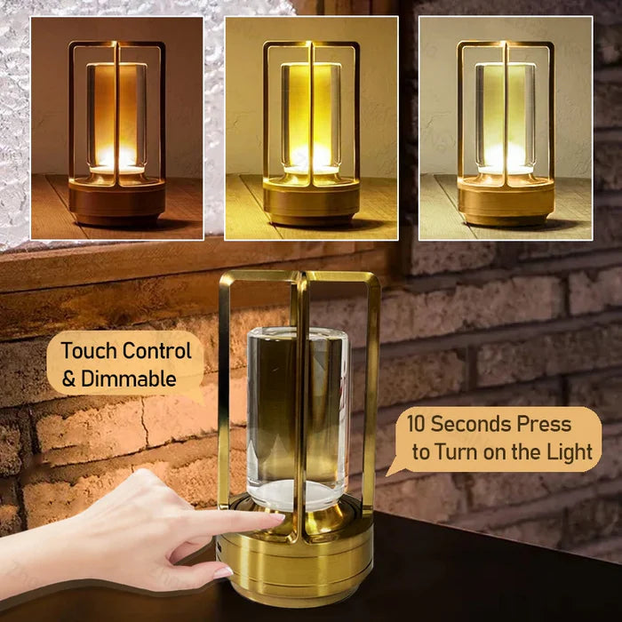 Warm LED Cordless Table Lamp – Battery Operated Nordic Design - LED with Touch Control, Suitable for Bedroom, Home, Outdoor - Ideal Night Light