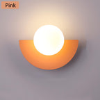 Nordic Semicircle Wall Lamp - Modern LED Fixture for Living Room, Bedroom & Hallway Lighting