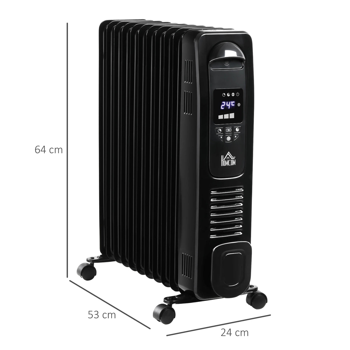Oil Filled Radiator Heater – Portable Electric Room Heater Silent & Energy Efficient with Thermostat, Timer & Remote UK