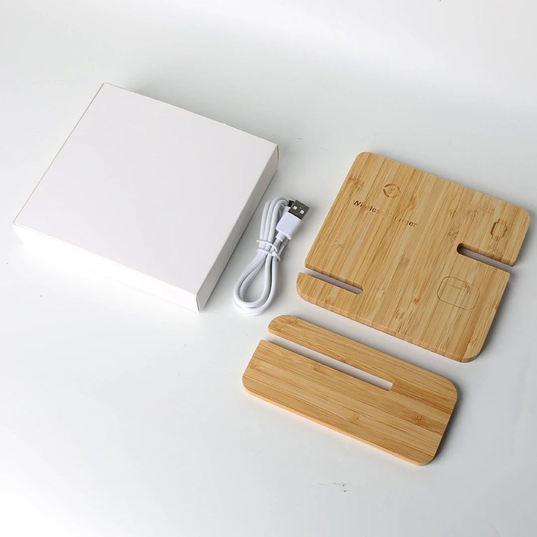 Bamboo Wireless Charging Station 3 in 1 stand - iPhone, iWatch, AirPods