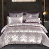 Image of Satin Rayon Jacquard Duvet Cover Set 264x229cm – Luxury Summer Bedding for Comfortable Sleep & Home Décor