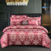 Image of Satin Rayon Jacquard Duvet Cover Set 264x229cm – Luxury Summer Bedding for Comfortable Sleep & Home Décor