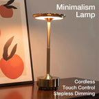 Cordless Rechargeable Modern Aura Table Lamp with Touch Controls | Wireless LED Light for Modern Side Tables and Office Desks | Minimalist Table Lamp