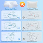 Memory Foam Cervical Pillow | Ergonomic 2-in-1 Design for Neck Pain Relief & Comfortable Sleep