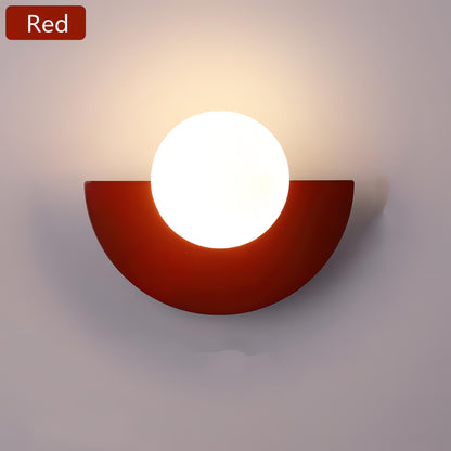 Nordic Semicircle Wall Lamp - Modern LED Fixture for Living Room, Bedroom & Hallway Lighting
