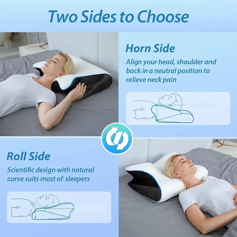 Memory Foam Cervical Pillow – Neck Support Sleeping Pillow | Comfortable Night Rest at Home
