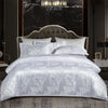 Image of Satin Rayon Jacquard Duvet Cover Set 264x229cm – Luxury Summer Bedding for Comfortable Sleep & Home Décor