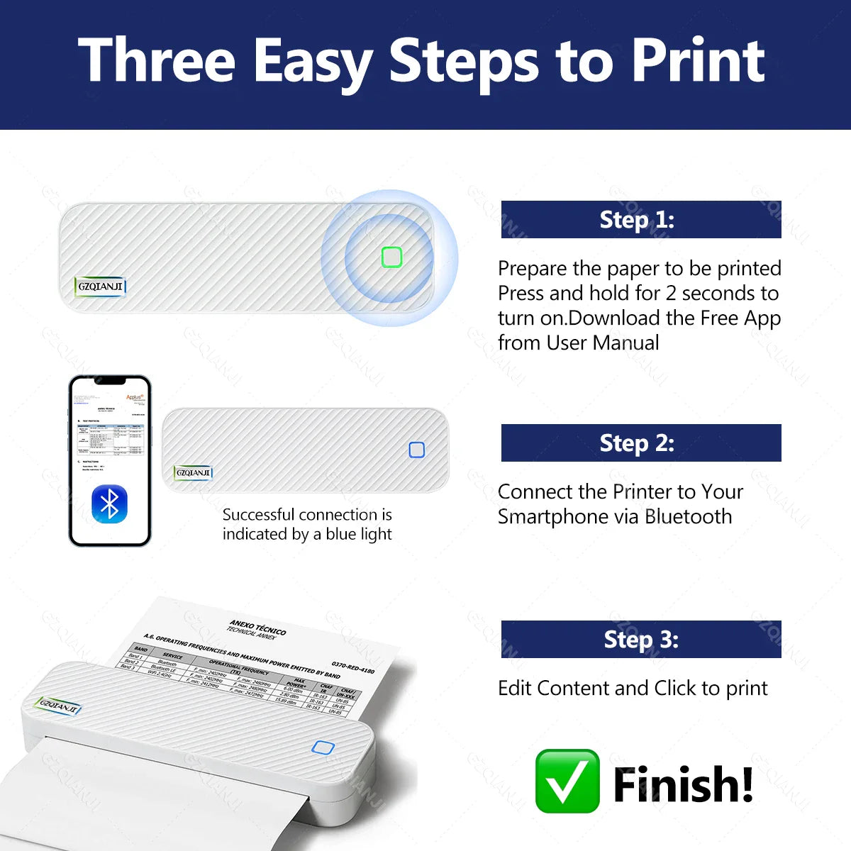 Portable Thermal Printer for Convenient Mobile Printing | No Ink Needed