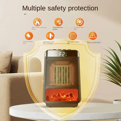 3D Dynamic Flame Electric Heater | 1500W Portable, ECO-Friendly & Fast Heating for Bathroom and Home Use