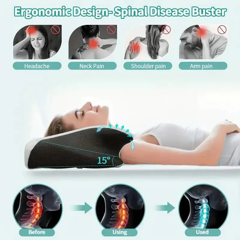 Memory Foam Cervical Pillow – Neck Support Sleeping Pillow | Comfortable Night Rest at Home