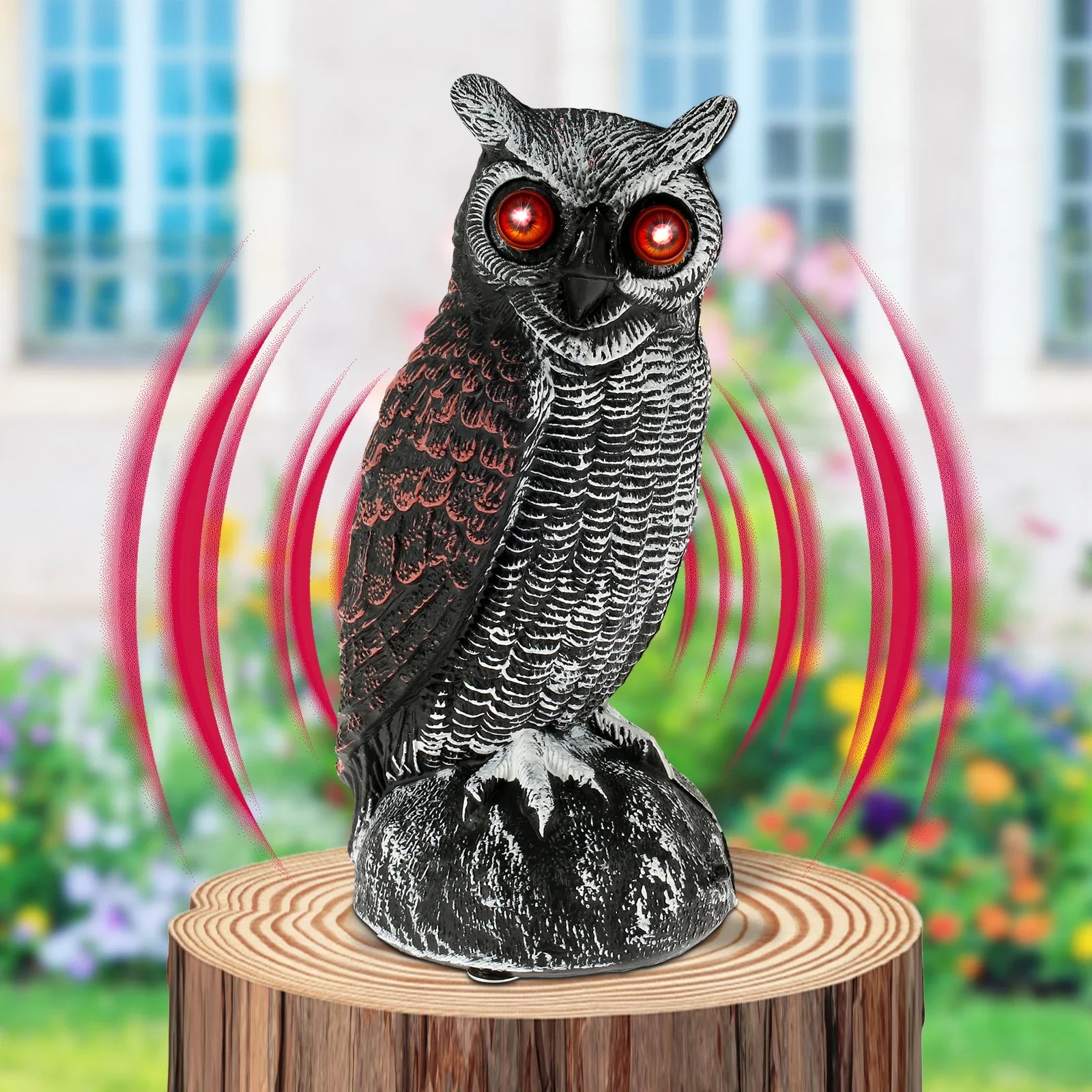 Solar-Powered Pigeon Scarer | Waterproof Bird Scare Eye with Sound and Light Deterrent - Outdoor Bird Control
