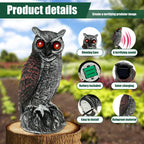 Solar-Powered Pigeon Scarer | Waterproof Bird Scare Eye with Sound and Light Deterrent - Outdoor Bird Control