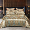 Image of Satin Rayon Jacquard Duvet Cover Set 264x229cm – Luxury Summer Bedding for Comfortable Sleep & Home Décor