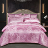 Image of Satin Rayon Jacquard Duvet Cover Set 264x229cm – Luxury Summer Bedding for Comfortable Sleep & Home Décor