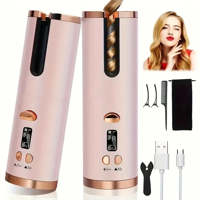 Automatic Hair Curler – Cordless Fast Heating | Rechargeable Hair Styling Tool