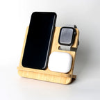 Bamboo Wireless Charging Station 3 in 1 stand - iPhone, iWatch, AirPods