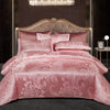 Image of Satin Rayon Jacquard Duvet Cover Set 264x229cm – Luxury Summer Bedding for Comfortable Sleep & Home Décor