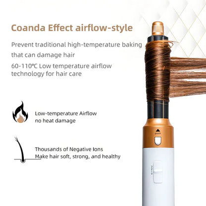 5-in-1 Hair Styler | Auto Curler, Blow Dryer & Flat Brush for All Hair Types at Home