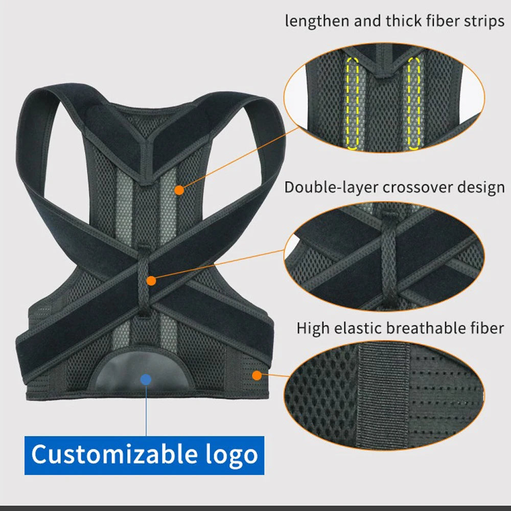 Posture Corrector – Upper Back & Shoulder Support | Adjustable Brace for Daily Wear at Home or Work
