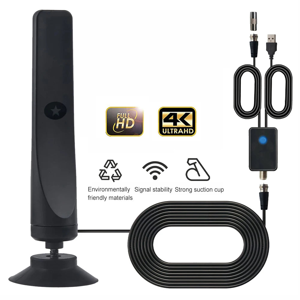 4K Digital TV Antenna with Signal Booster - Smart TV Compatible | Indoor HD Antenna