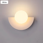 Nordic Semicircle Wall Lamp - Modern LED Fixture for Living Room, Bedroom & Hallway Lighting