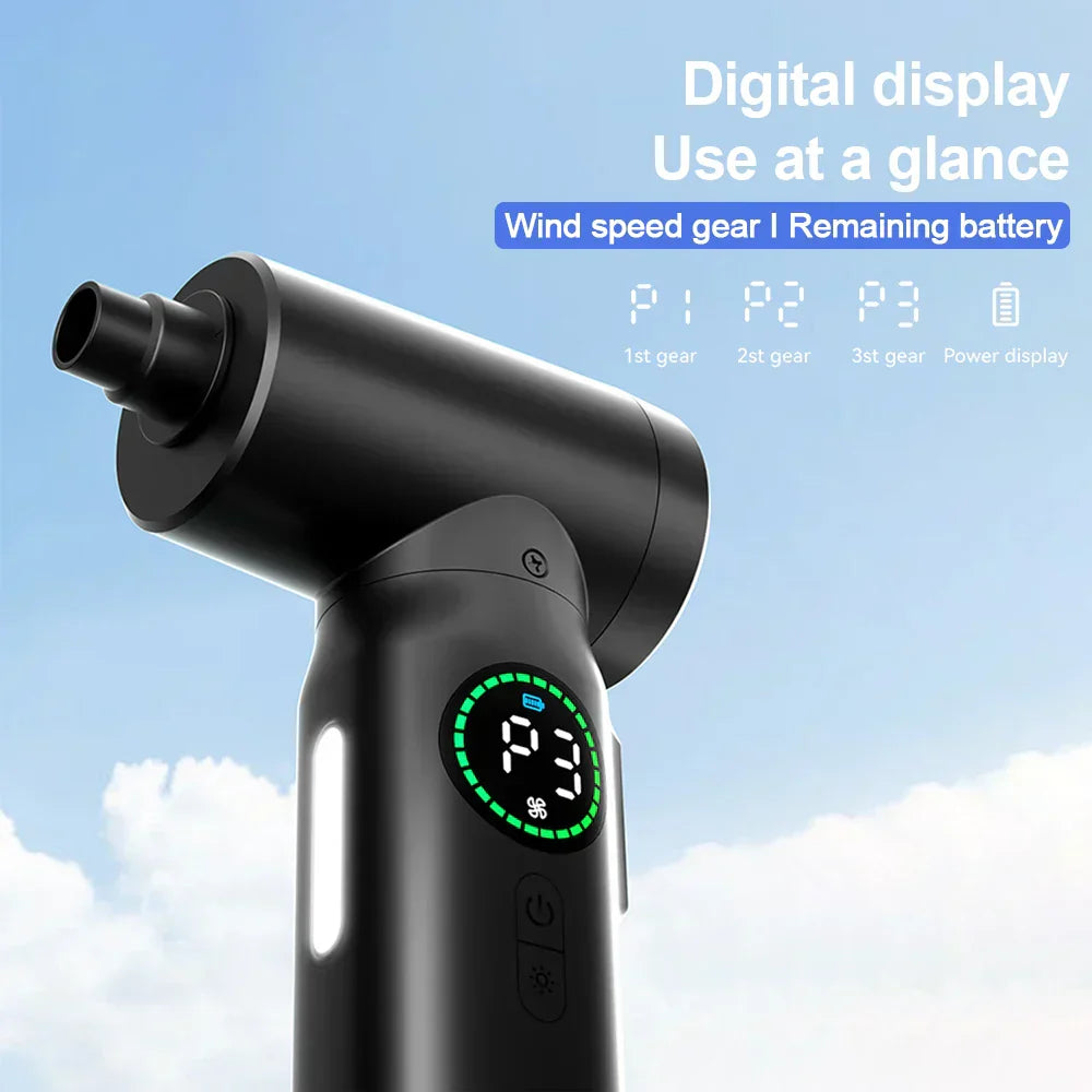2-in-1 Portable Vacuum Cleaner & Blower | 7500mAh Battery, LED Light & Versatile for Home, Car & Office Cleaning