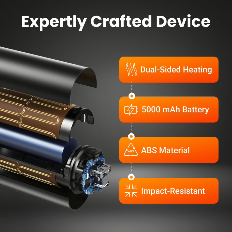 Hand Warmer Power Bank - 3 Heat Modes, Built In Light & Fast Charging