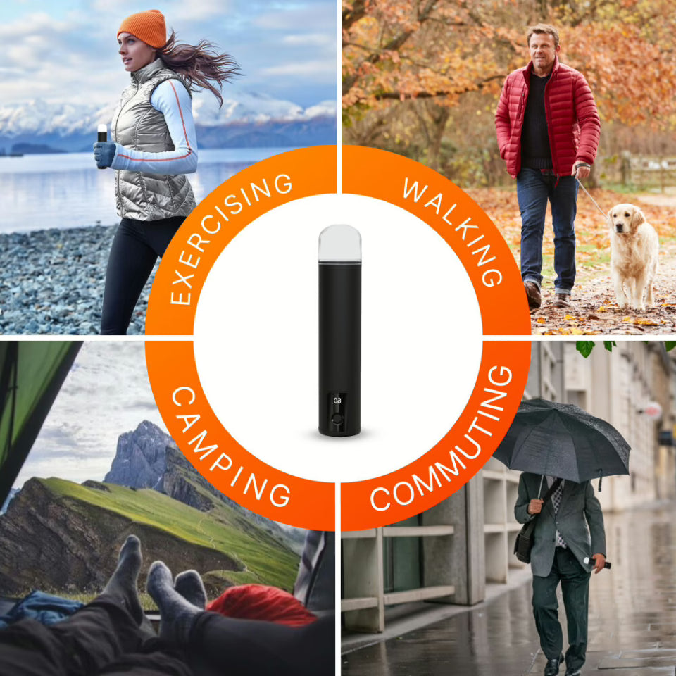 Hand Warmer Power Bank - 3 Heat Modes, Built In Light & Fast Charging