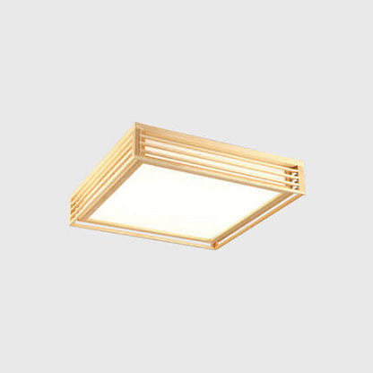 LED Flush Mount Ceiling Light | Modern Wood & Acrylic Design with Dimmable Color Temperatures for Low Ceilings & Various Rooms