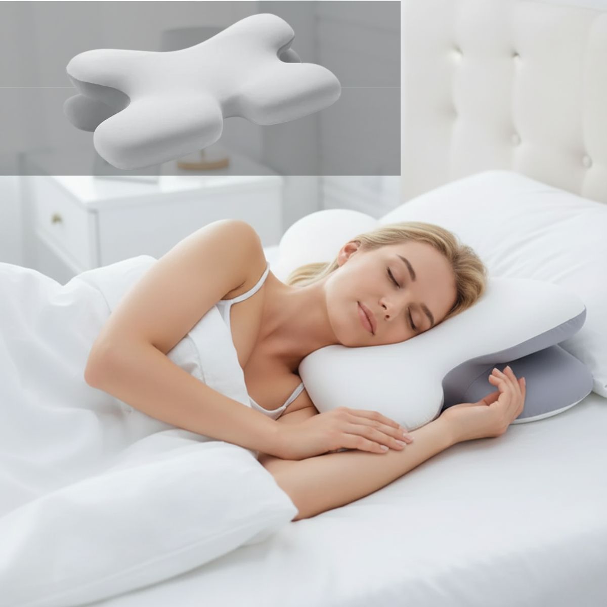 Side Sleeper Pillow | Ergonomic Memory Foam for Neck Pain Relief & Comfortable Sleep |Best Pillow for Back Pain