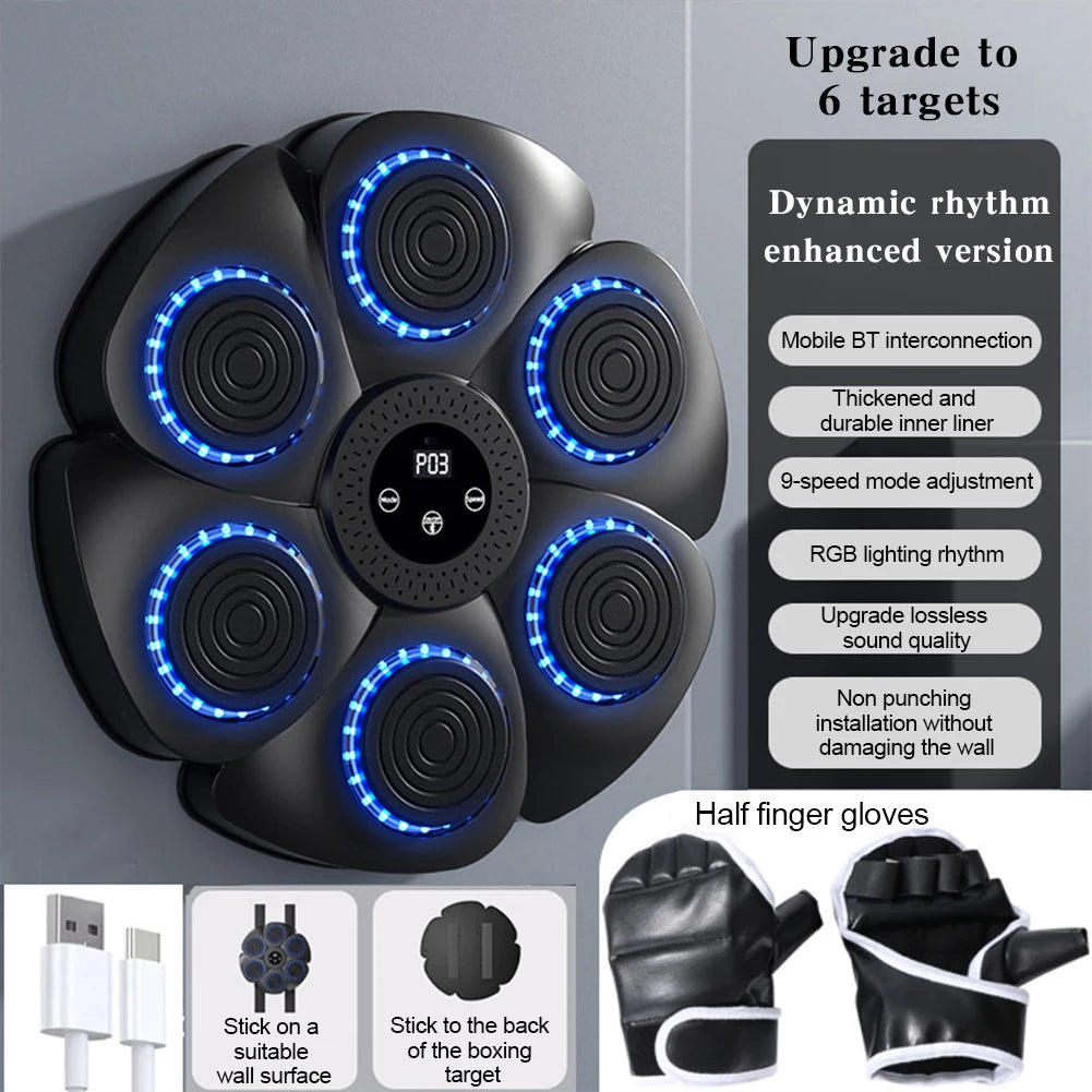Music Boxing Machine – Reaction Training & Fitness | Wall Mounted Boxing Trainer for Home Workouts