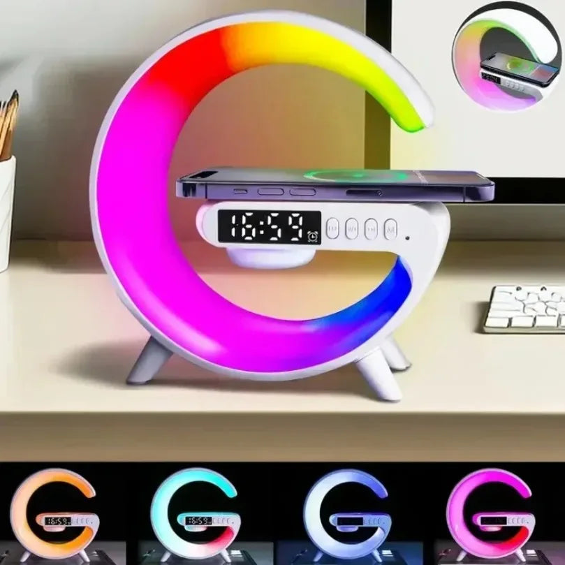 Multifunction Wireless Charging Lamp – Bluetooth Speaker & LED Light | Desk Use