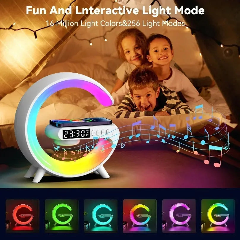 Multifunction Wireless Charging Lamp – Bluetooth Speaker & LED Light | Desk Use