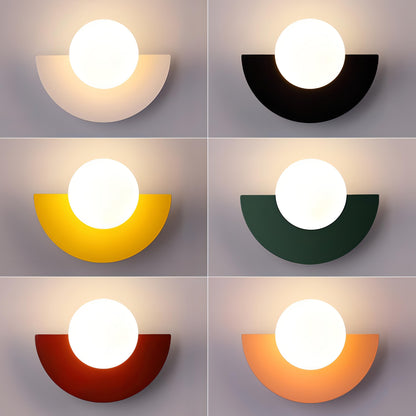 Nordic Semicircle Wall Lamp - Modern LED Fixture for Living Room, Bedroom & Hallway Lighting