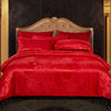 Image of Satin Rayon Jacquard Duvet Cover Set 264x229cm – Luxury Summer Bedding for Comfortable Sleep & Home Décor